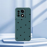 OnePlus 15 Slim TPU-cover med hjertemønster - Grøn / Sort