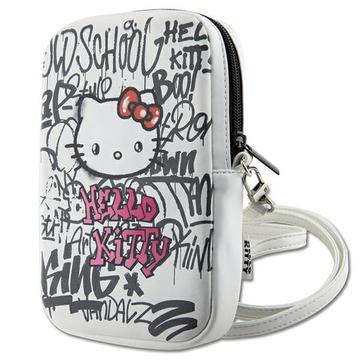 Hello Kitty Graffiti Kitty Head Smartphone Skuldertaske - Hvid