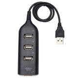 Højhastigheds 4-Ports USB Hub 2.0 - 480Mbps - Sort