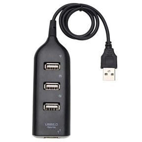 Højhastigheds 4-Ports USB Hub 2.0 - 480Mbps - Sort