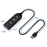 Højhastigheds 4-Ports USB Hub 2.0 - 480Mbps - Sort