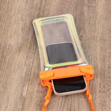 Holografisk flydende vandtæt smartphone-etui med snor - sort