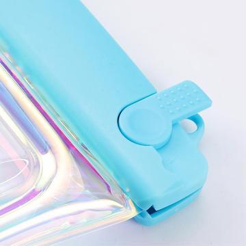 Holografisk flydende vandtæt smartphone-etui med snor - sort