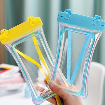 Holografisk flydende vandtæt smartphone-etui med snor - lilla