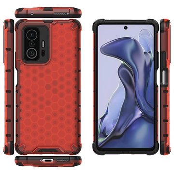 Xiaomi 11T/11T Pro Honeycomb Armored Hybrid Cover - Rød