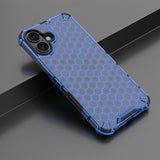 iPhone 16 Honeycomb Armored Hybrid Cover - Blå