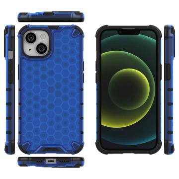 Honeycomb Armored iPhone 14 Plus Hybrid Cover - Blå