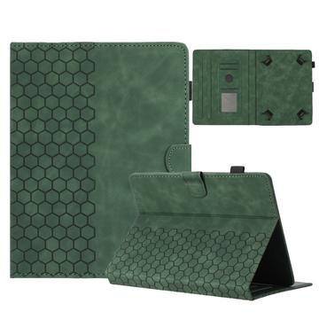 Honeycomb-mønstret universelt tablet-etui med kortholdere - 10" - Army Grøn