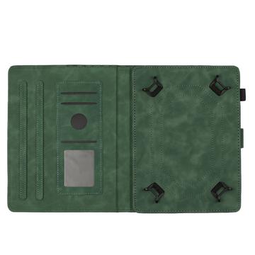 Honeycomb-mønstret universelt tablet-etui med kortholdere - 10" - Army Grøn