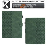 Honeycomb-mønstret universelt tablet-etui med kortholdere - 10" - Army Grøn