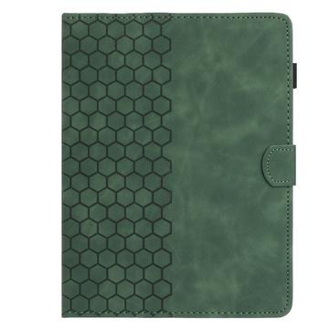 Honeycomb-mønstret universelt tablet-etui med kortholdere - 10" - Army Grøn