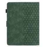 Honeycomb-mønstret universelt tablet-etui med kortholdere - 10" - Army Grøn
