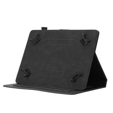 Honeycomb-mønstret universelt tablet-etui med kortholdere - 10" - Sort