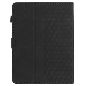 Honeycomb-mønstret universelt tablet-etui med kortholdere - 10" - Sort