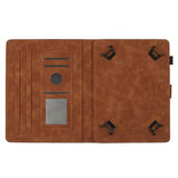 Honeycomb-mønstret universelt tablet-etui med kortholdere - 10" - Brun