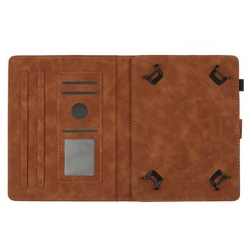 Honeycomb-mønstret universelt tablet-etui med kortholdere - 10" - Brun