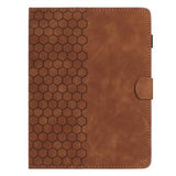 Honeycomb-mønstret universelt tablet-etui med kortholdere - 10" - Brun