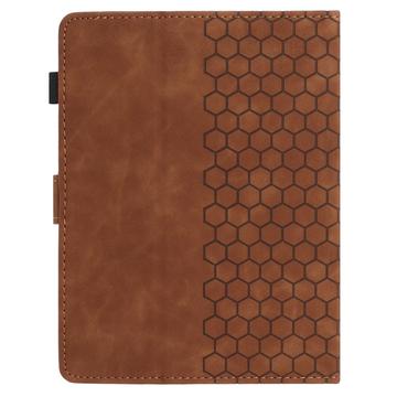 Honeycomb-mønstret universelt tablet-etui med kortholdere - 10" - Brun