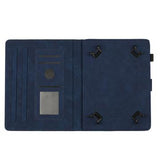 Honeycomb-mønstret universelt tablet-etui med kortholdere - 10" - mørkeblå