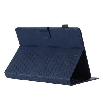 Honeycomb-mønstret universelt tablet-etui med kortholdere - 10" - mørkeblå