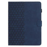 Honeycomb-mønstret universelt tablet-etui med kortholdere - 10" - mørkeblå