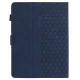 Honeycomb-mønstret universelt tablet-etui med kortholdere - 10" - mørkeblå