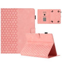 Honeycomb-mønstret universelt tablet-etui med kortholdere - 10" - Pink