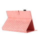 Honeycomb-mønstret universelt tablet-etui med kortholdere - 10" - Pink