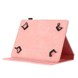 Honeycomb-mønstret universelt tablet-etui med kortholdere - 10" - Pink