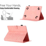 Honeycomb-mønstret universelt tablet-etui med kortholdere - 10" - Pink