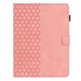 Honeycomb-mønstret universelt tablet-etui med kortholdere - 10" - Pink