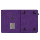 Honeycomb-mønstret universelt tablet-etui med kortholdere - 10" - Lilla