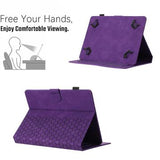 Honeycomb-mønstret universelt tablet-etui med kortholdere - 10" - Lilla