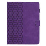 Honeycomb-mønstret universelt tablet-etui med kortholdere - 10" - Lilla