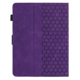 Honeycomb-mønstret universelt tablet-etui med kortholdere - 10" - Lilla