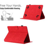 Honeycomb-mønstret universelt tablet-etui med kortholdere - 10" - rød