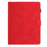 Honeycomb-mønstret universelt tablet-etui med kortholdere - 10" - rød