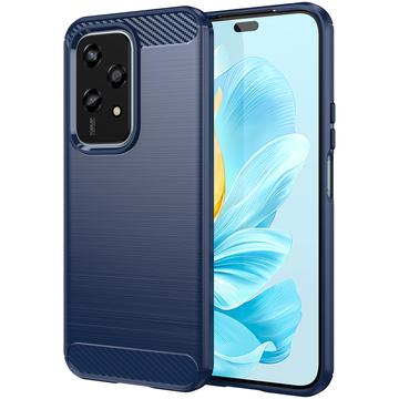 Honor 200 Lite Børstet TPU Cover - Karbonfiber - Blå