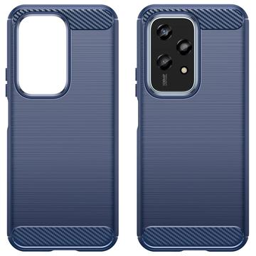 Honor 200 Lite Børstet TPU Cover - Karbonfiber - Blå