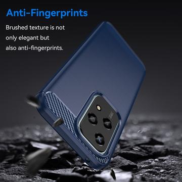 Honor 200 Lite Børstet TPU Cover - Karbonfiber - Blå
