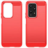 Honor 200 Lite Børstet TPU Cover - Karbonfiber - Rød