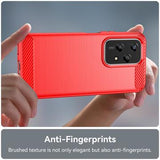 Honor 200 Lite Børstet TPU Cover - Karbonfiber - Rød