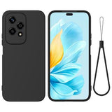 Honor 200 Lite Liquid Silikone Cover med Strop - Sort