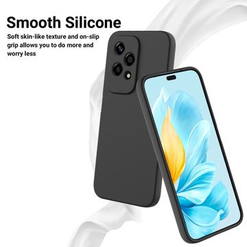 Honor 200 Lite Liquid Silikone Cover med Strop - Sort