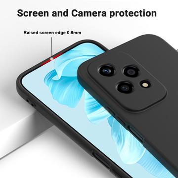 Honor 200 Lite Liquid Silikone Cover med Strop - Sort