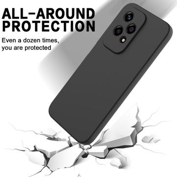 Honor 200 Lite Liquid Silikone Cover med Strop - Sort
