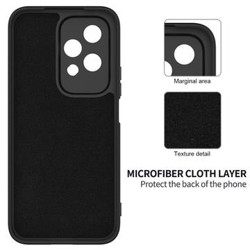 Honor 200 Lite Liquid Silikone Cover med Strop - Sort
