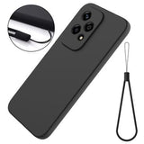 Honor 200 Lite Liquid Silikone Cover med Strop - Sort