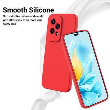 Honor 200 Lite Liquid Silikone Cover med Strop - Rød