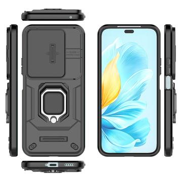 Honor 200 Lite Roterende Ring Hybrid Cover med Kameraskjold - Sort